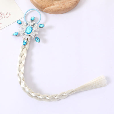 Girl'S Cute  Bow Knot Snowflake chemical fiber Inlay Rhinestones Hair Tie