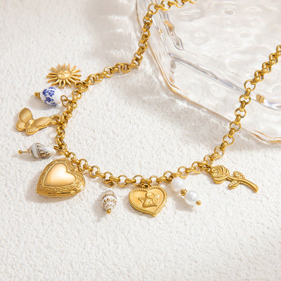 Jewelry Simple Style Classic Style Heart Shape 304 Stainless Steel Plating Pendant Necklace