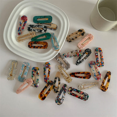 simple style flower acetic acid sheets printing hair clip 1 piece