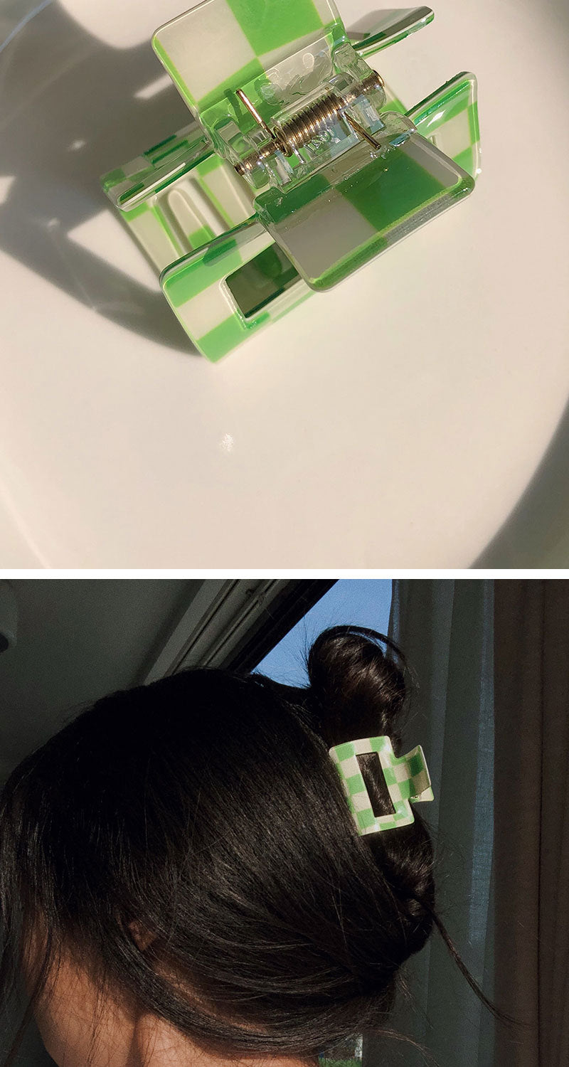 Women's Simple Style Lattice PVC Hair Claws