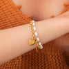 IG Style Sweet Heart Shape 304 Stainless Steel 18K Gold Plated Bracelets In Bulk