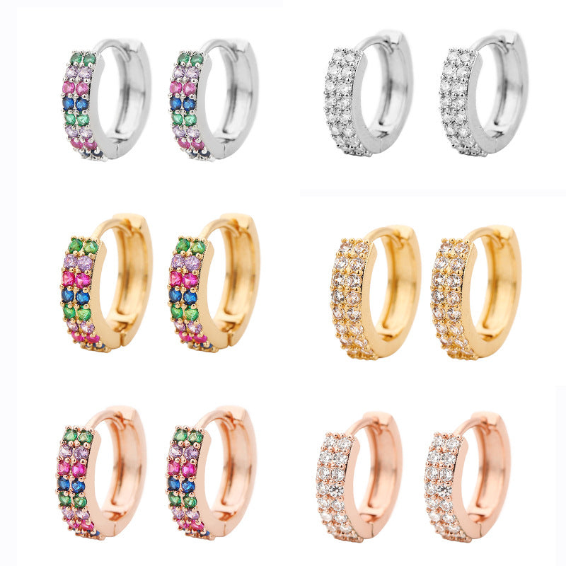 1 Pair Elegant Simple Style Geometric Copper Zircon Earrings