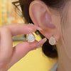 Water drop ear buckle type opal copper earrings, high-end simple versatile earrings