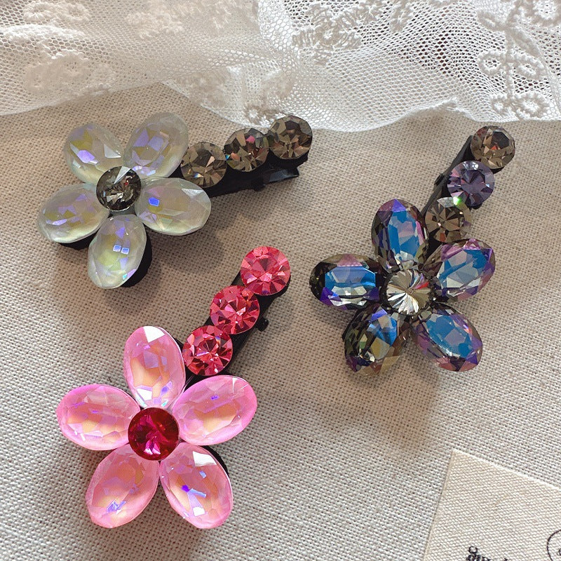 Women's Sweet Flower Rhinestone Hair Clip