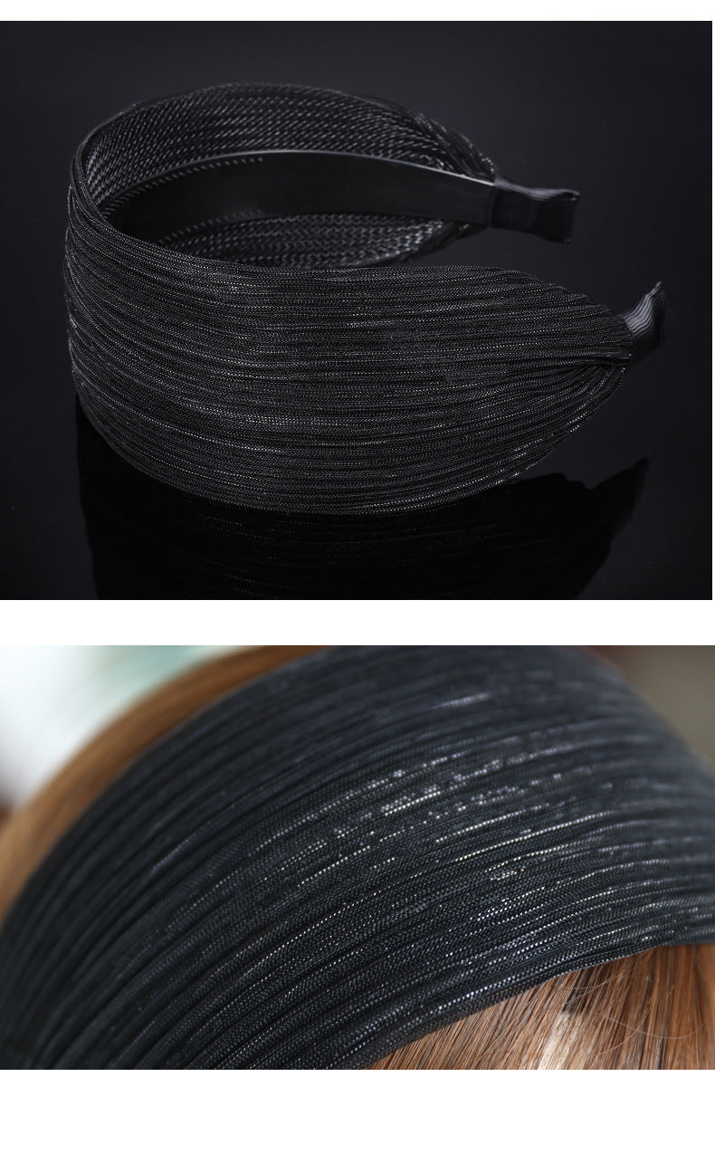 women's simple style stripe cloth resin lace hair band