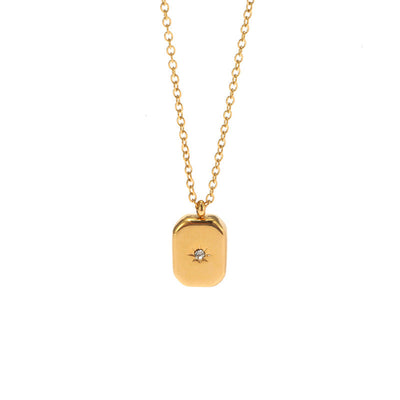 Jewelry Simple Style Classic Style Heart Shape 304 Stainless Steel Rhinestones Inlay Pendant Necklace