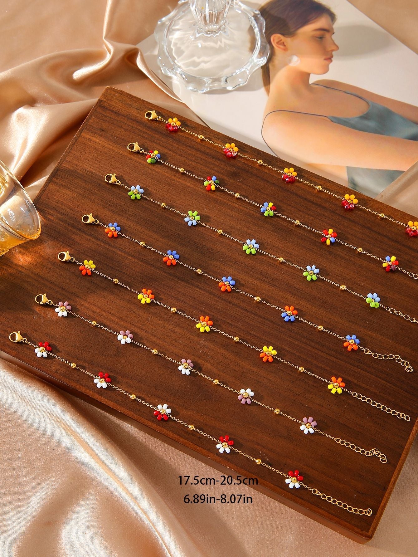 Casual Cute Simple Style Flower Titanium Steel Bracelets In Bulk