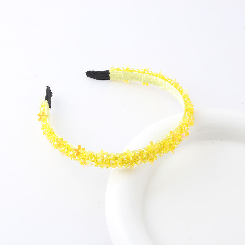 sweet solid color artificial crystal hair band 1 piece