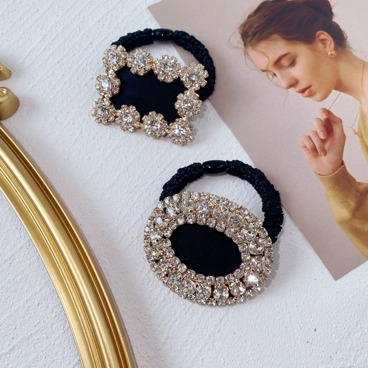 retro full diamond hair ring