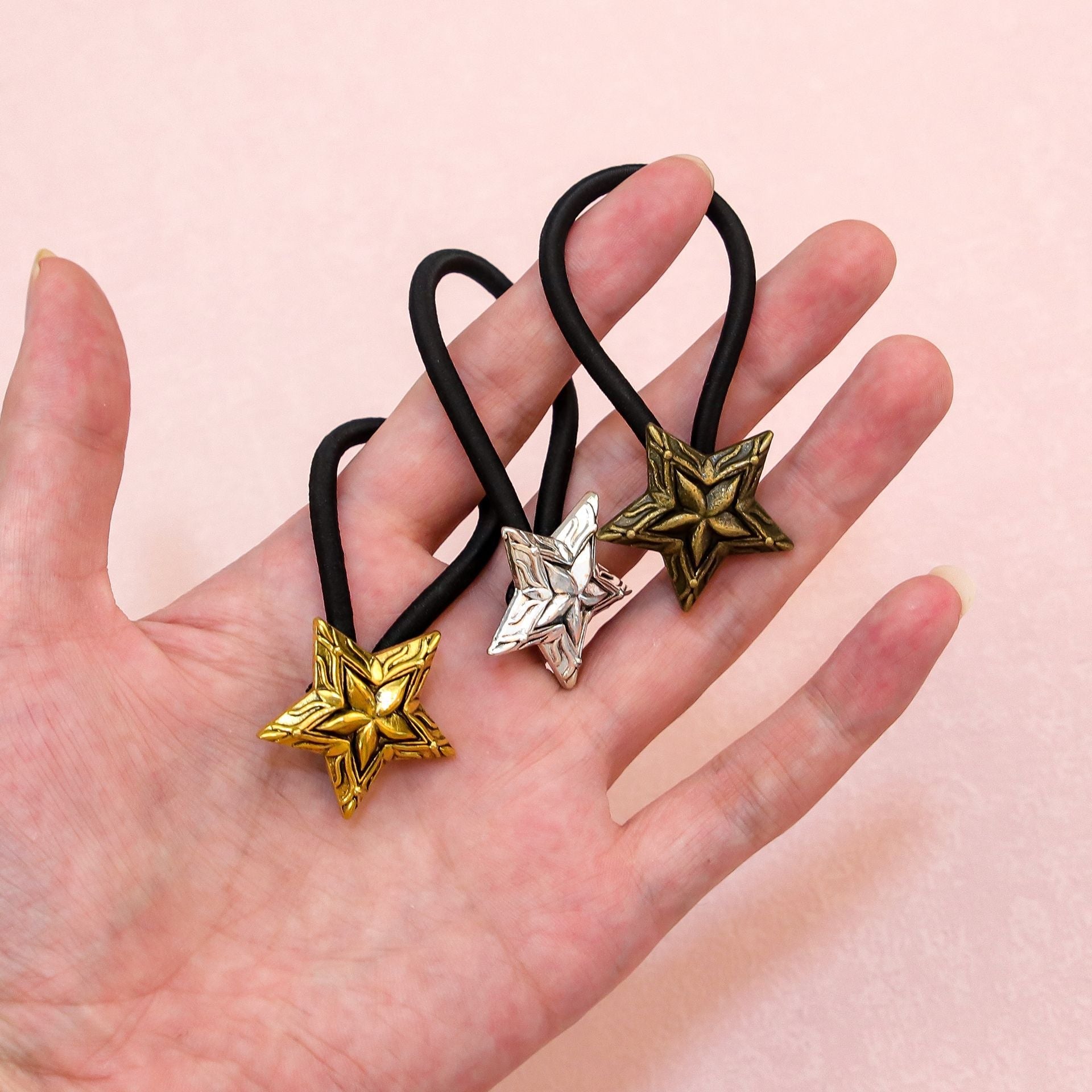 Women's Ethnic Style Color Block Cloth Metal Hair Tie