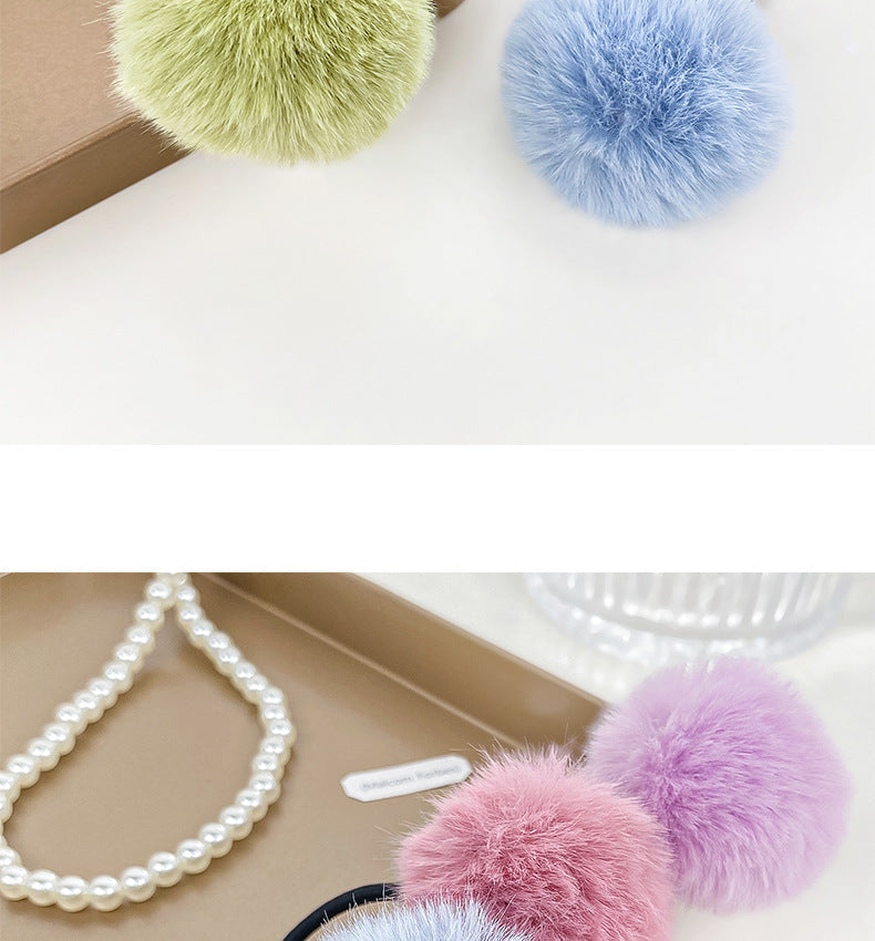 Women's Simple Style Solid Color Plush Hair Tie