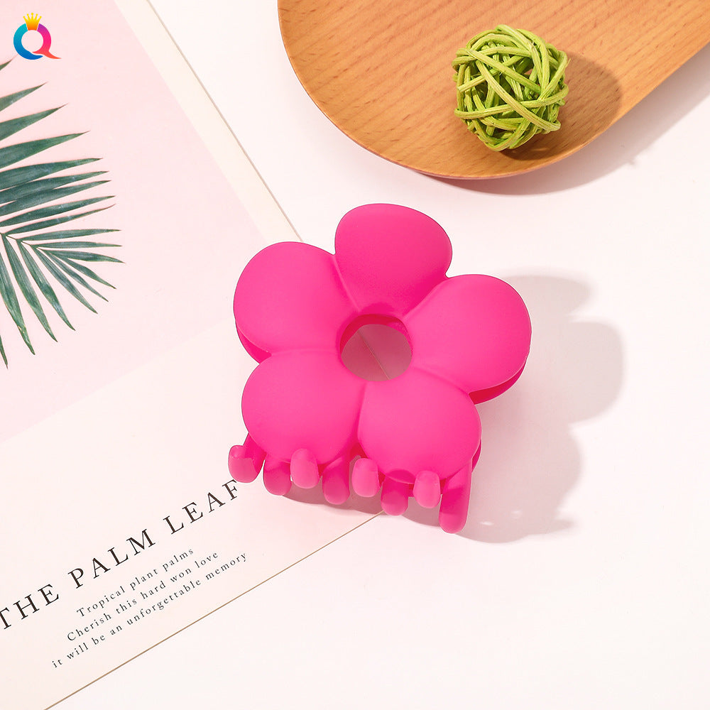 frosted candy color flower shark clip