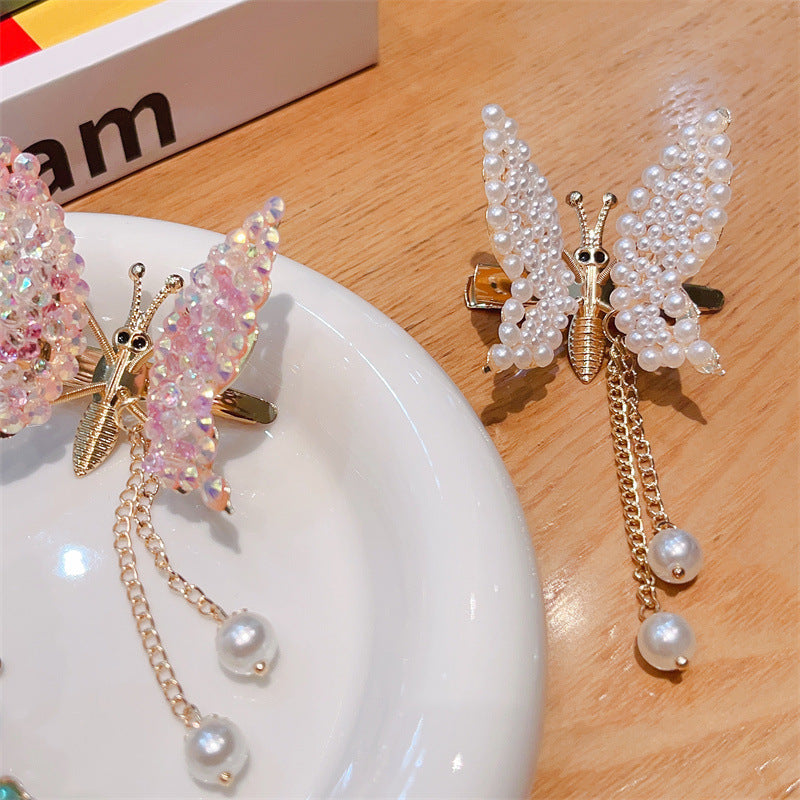 Kid'S Simple Style Butterfly Alloy Rhinestone Plating Hair Clip