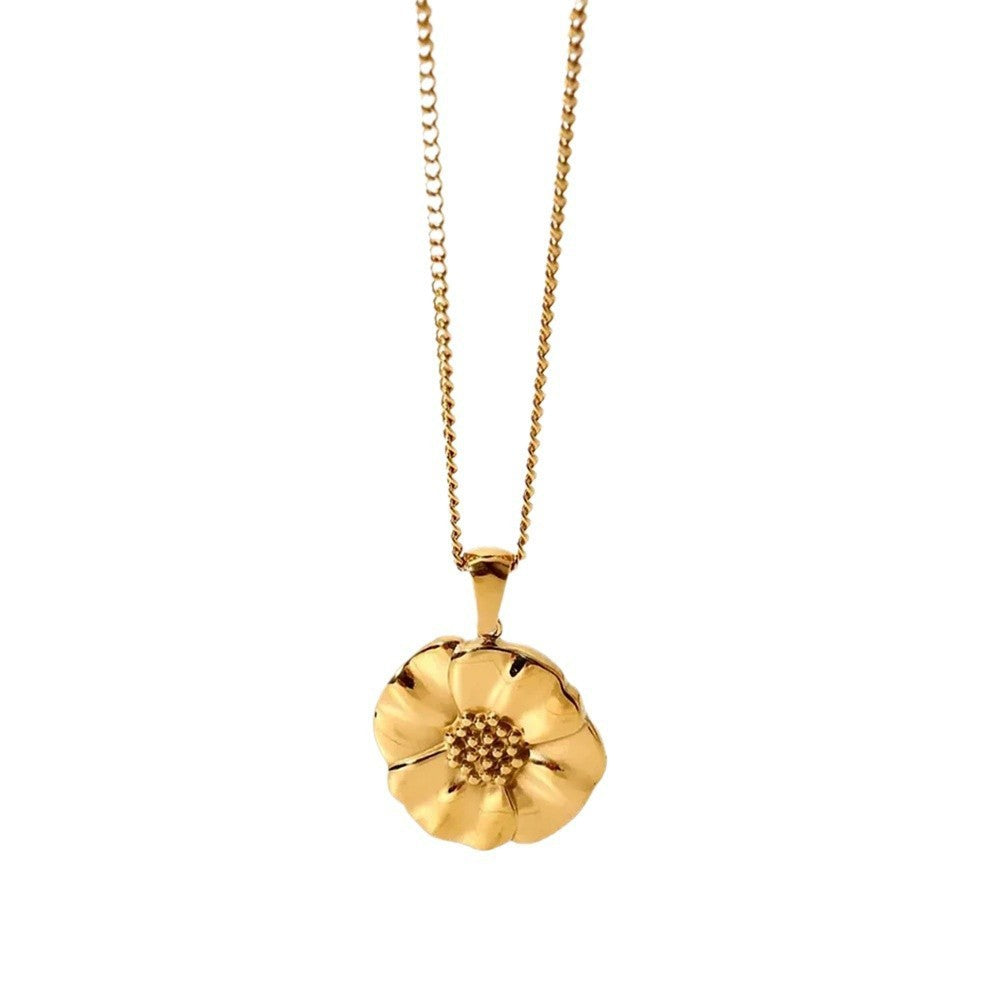 Jewelry IG Style Simple Style Flower 304 Stainless Steel Plating Pendant Necklace