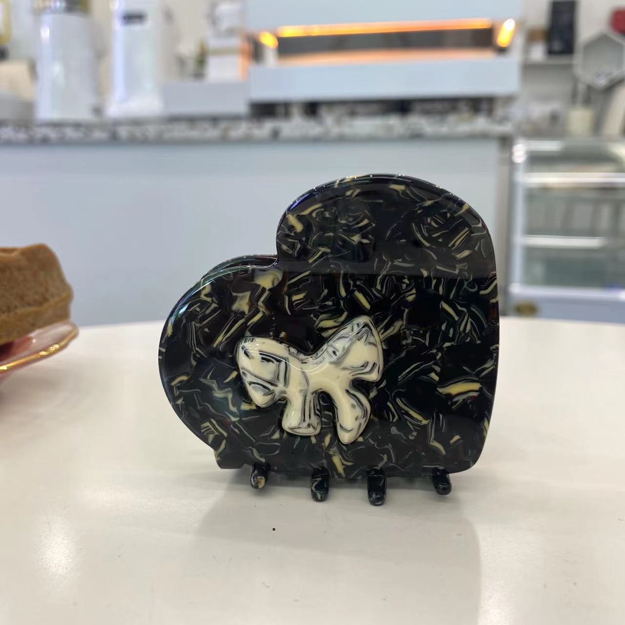 Women's Simple Style Heart Shape Bow Knot Acetic acid sheets Hair Claws