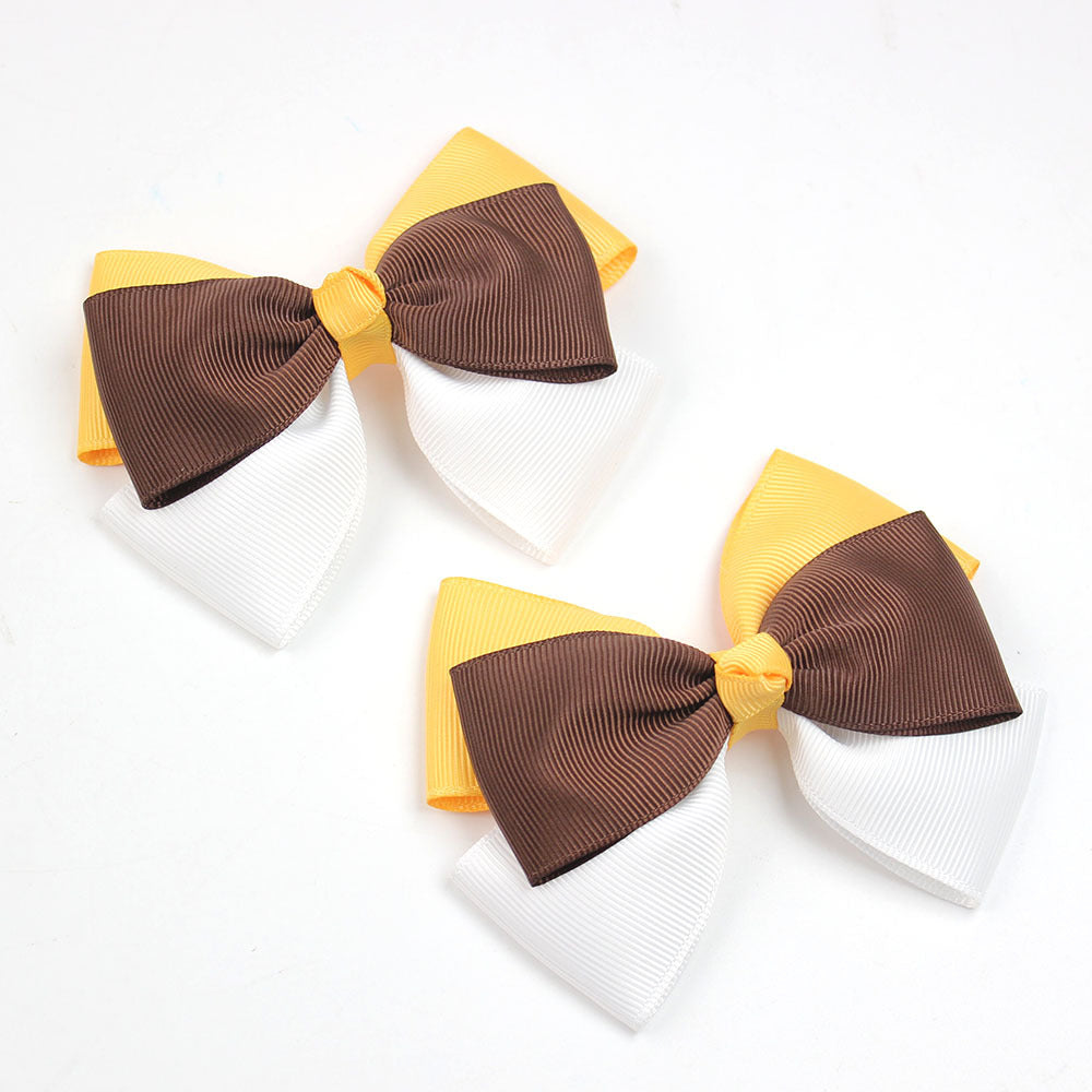 Girl'S IG Style Sweet Bow Knot Cloth Inlay Rhinestones Hair Clip