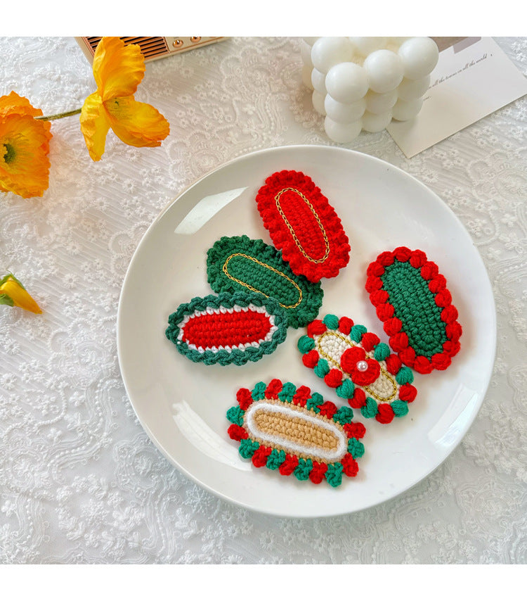 Christmas Cute Kid'S Christmas Tree Christmas Socks yarn Hair Clip