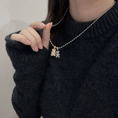 Jewelry Simple Style Classic Style Bear Titanium Steel Plating Pendant Necklace