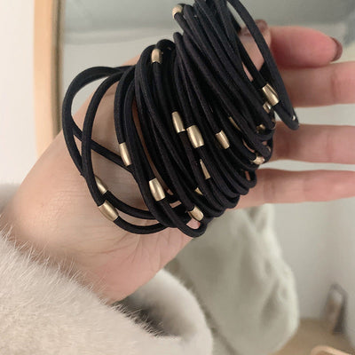 simple style solid color cloth metal rubber band 1 piece