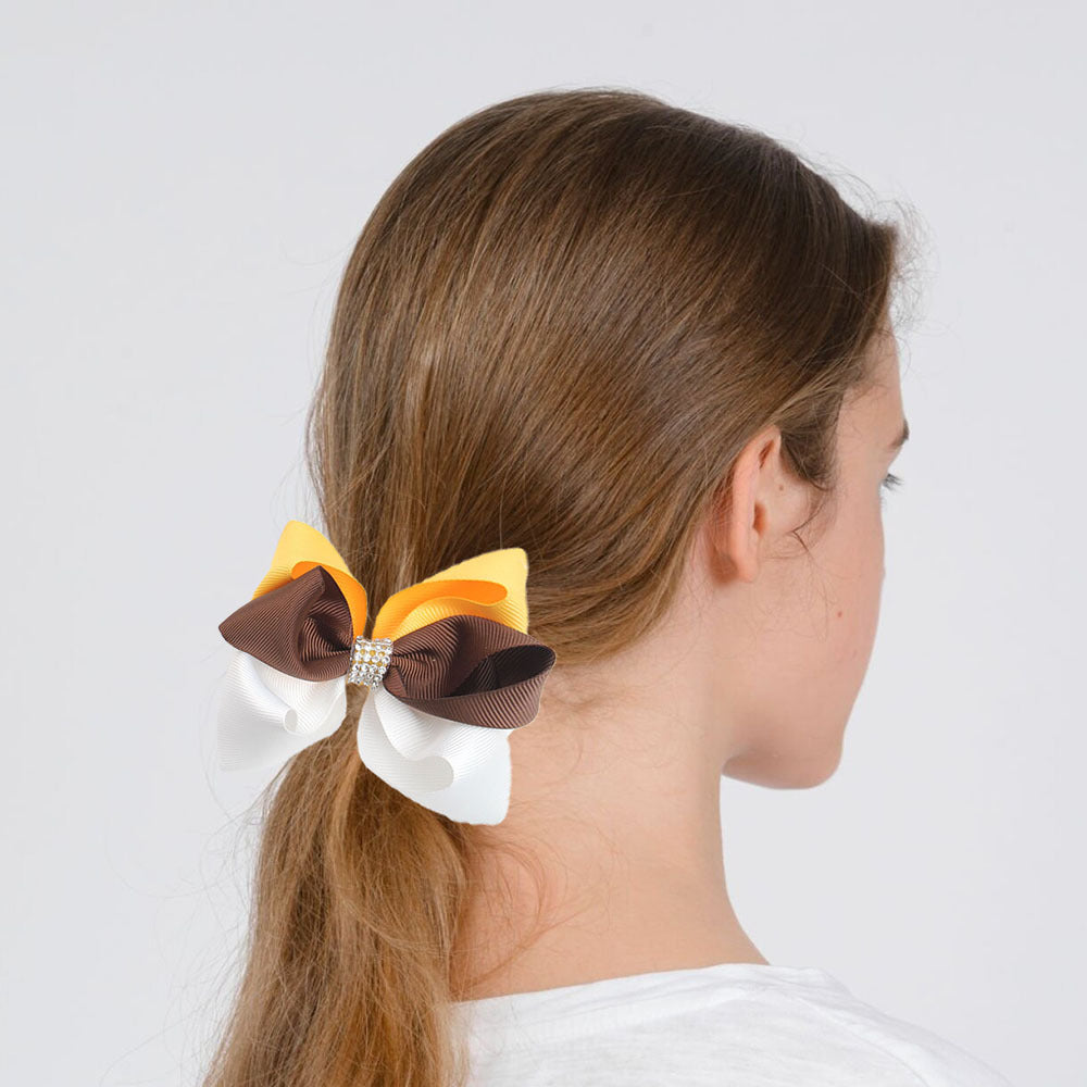 Girl'S IG Style Sweet Bow Knot Cloth Inlay Rhinestones Hair Clip