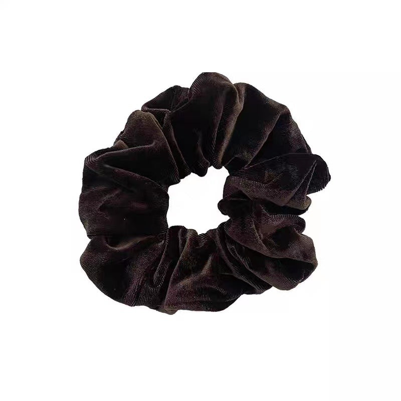 simple style solid color cloth flannel pleated hair tie