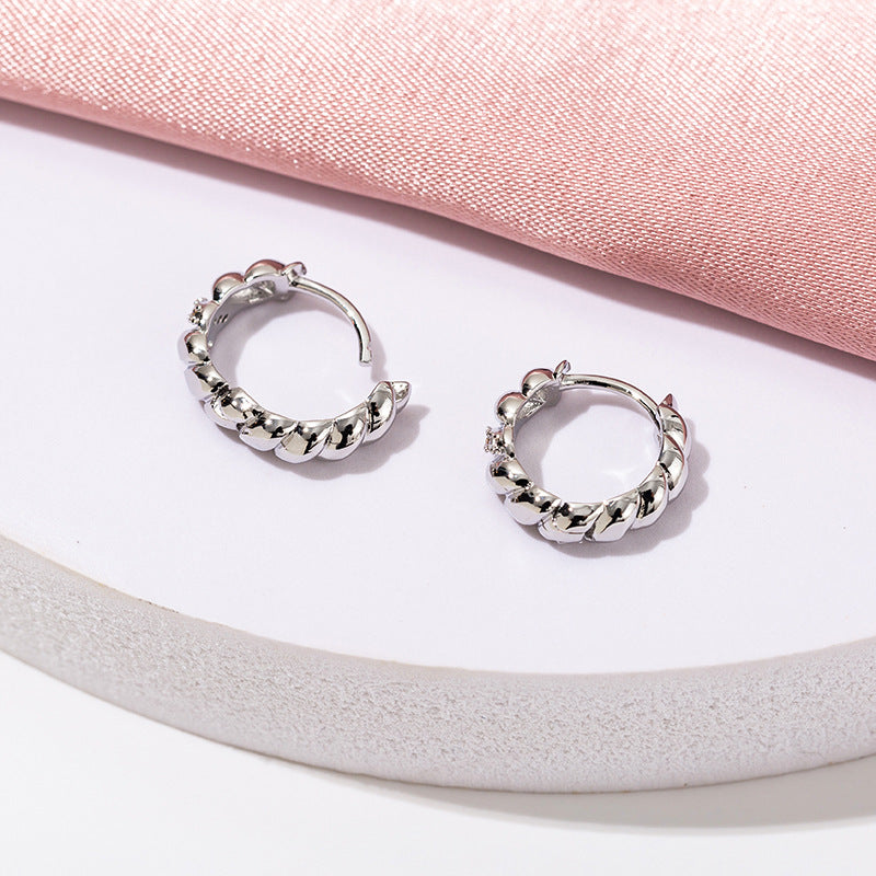 1 Pair Simple Style Geometric Copper Zircon 18K Gold Plated Earrings