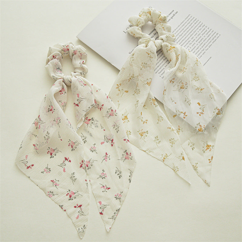pastoral flower cloth hair tie