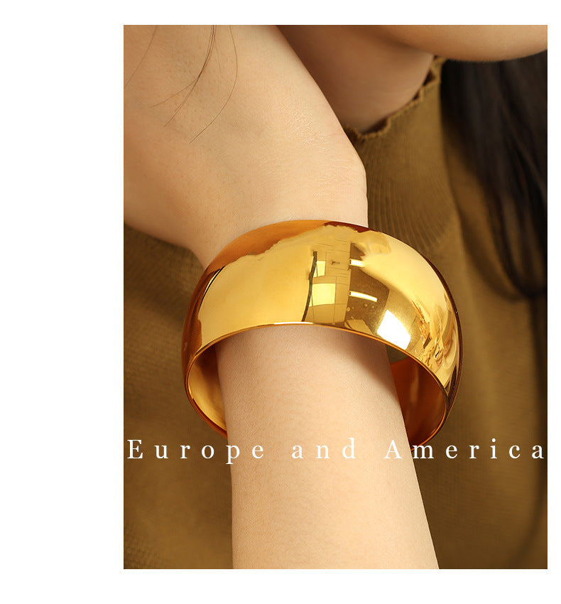 Simple Style Solid Color Titanium Steel Bangle In Bulk