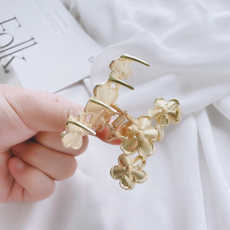 sweet flower imitation pearl alloy painting oil hair claws