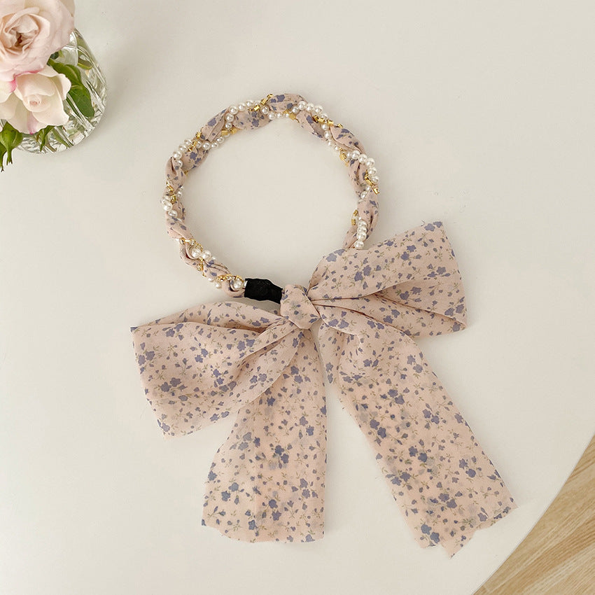 fairy style basic modern style ditsy floral bow knot synthetic yarn hair band