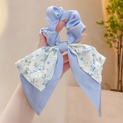 Women's Casual Sweet Flower Cloth Pearl Hair Tie