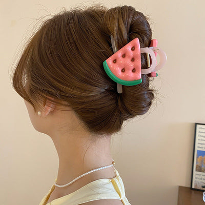 Cute Sweet Women's Fruit Strawberry Arylic Fruit Hair Claws