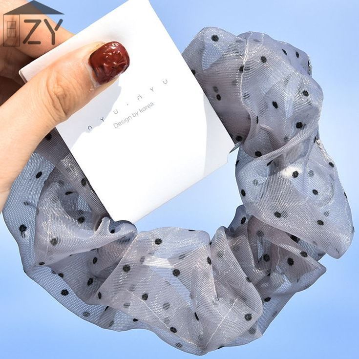 casual simple style polka dots gauze printing hair tie