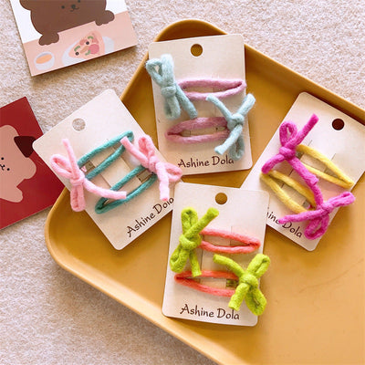 Kid'S Basic Simple Style Bow Knot Cloth Hair Clip