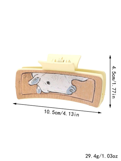 Women's Cute Cows Cow Pattern Pu Leather Hair Claws