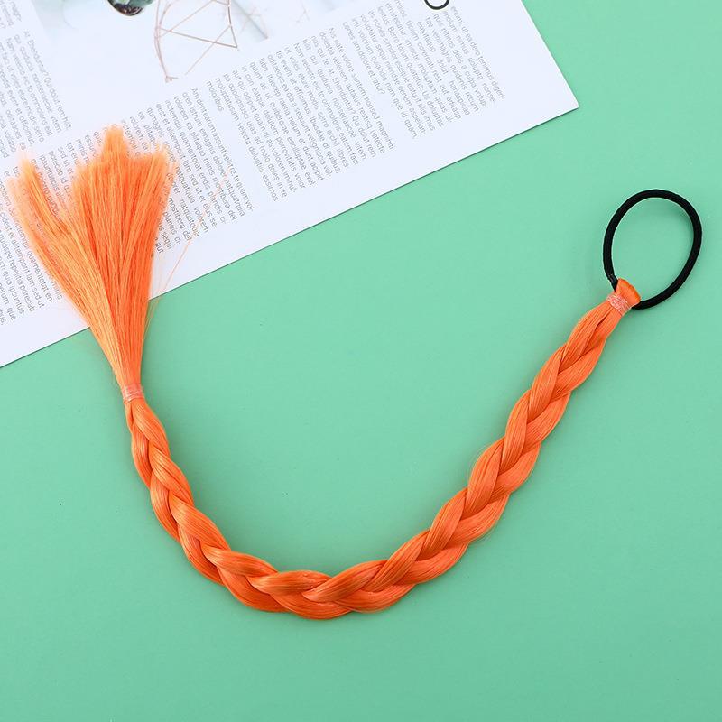 Girl'S Solid Color Braid Chemical Fiber Filament Hair Tie