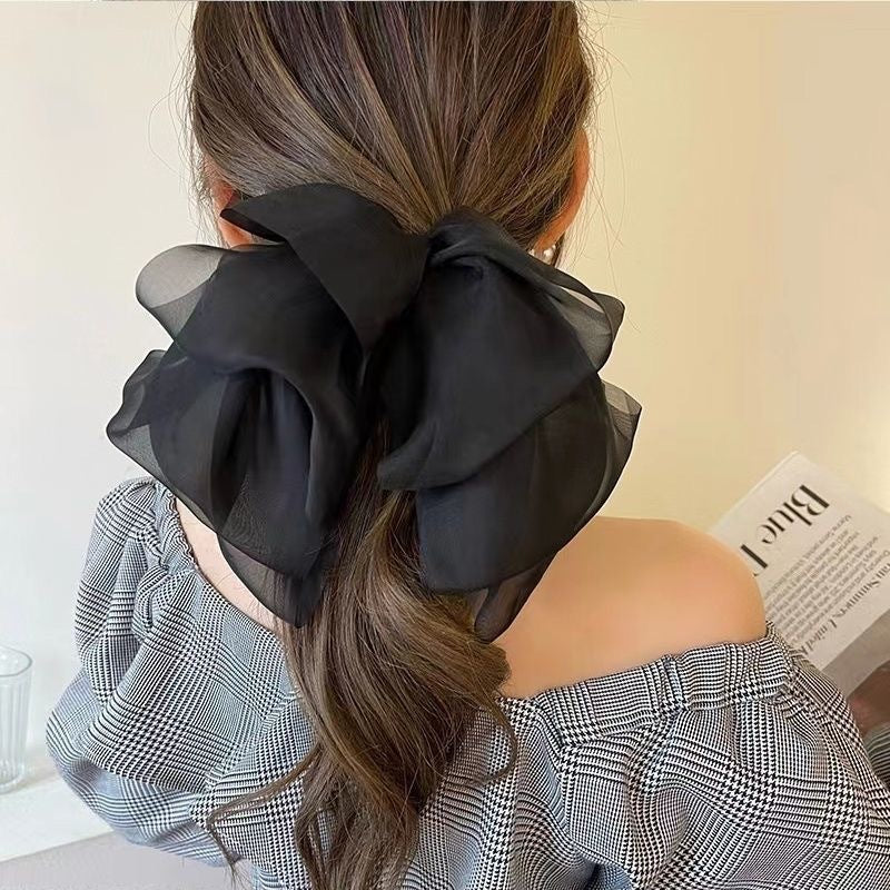 simple style bow knot cloth hair clip