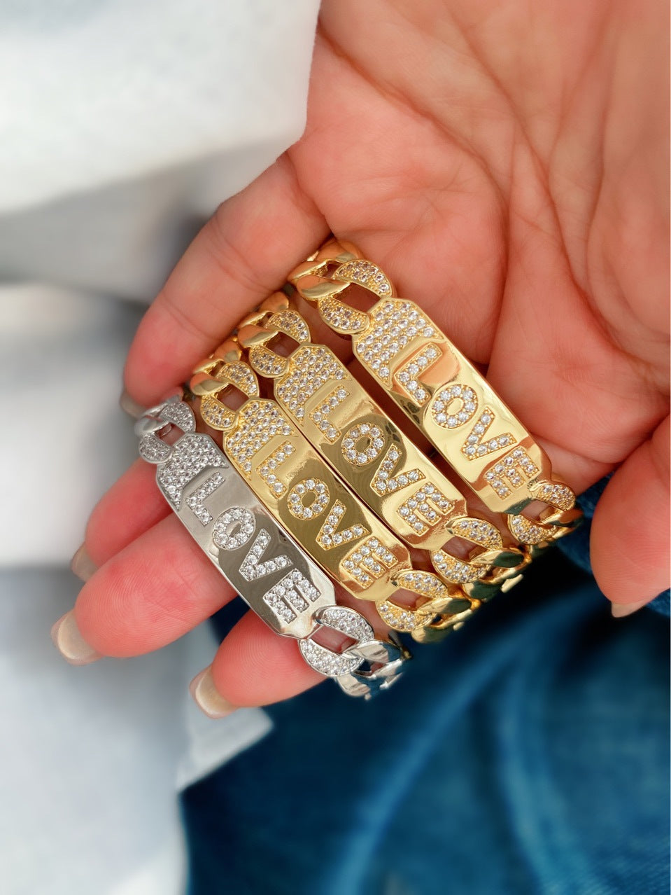 Jewelry Vintage Style Classic Style Love Copper Zircon Plating Rings Bracelets