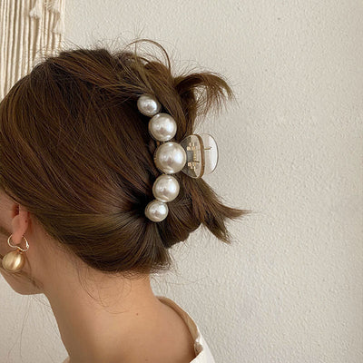 simple style geometric artificial pearl handmade hair claws 1 piece