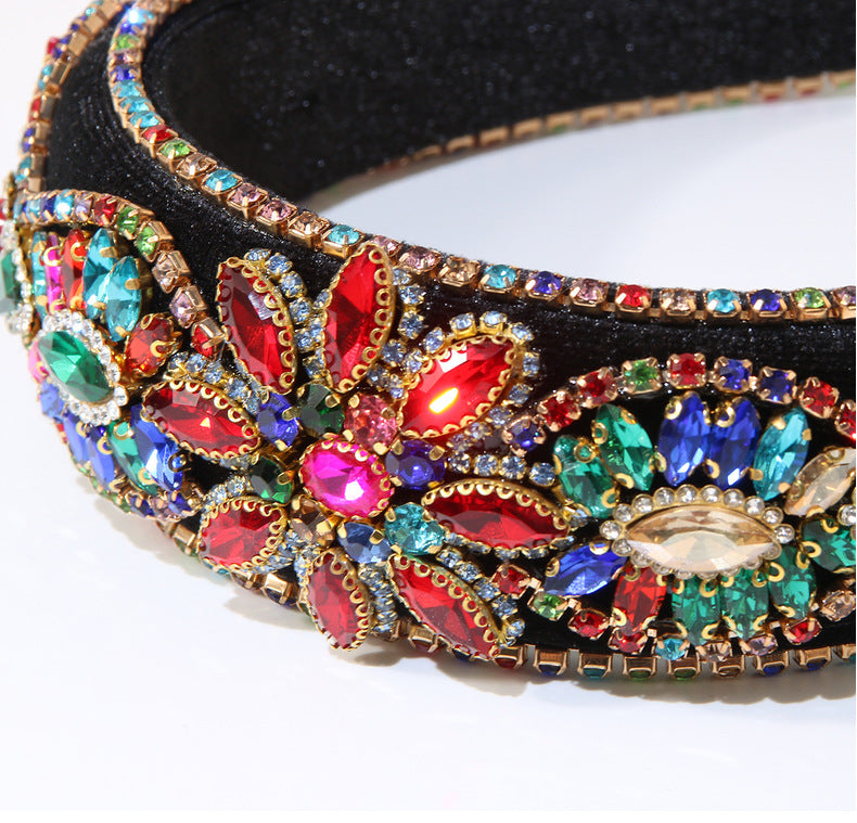 Women's Elegant Streetwear Geometric Flannel Rhinestones Hair Band