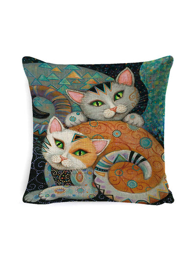 Printed Cartoon Fashion Vintage Sofa Cushion Pillow Pillowcase