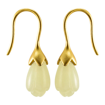 Retro Women Orchid Jade Earrings