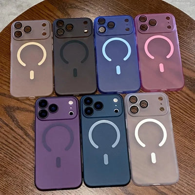 Luxury Ultra Thin Matte Clear For Magsafe Case for iPhone 17 Air 16 15 14 Plus 13 12 11 Pro Max Magnetic Wireless Charge Cover