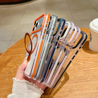 Pin Dun 360 Rotating Bracket Phone Case For iPhone 17 Air 16 15 14 Plus 13 12 Pro Max Wireless Charging Magnetic Cover Funda