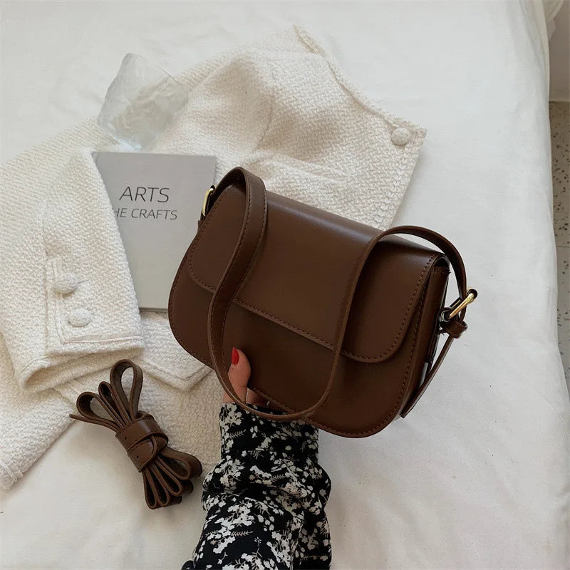 Advanced Texture Retro Small Saddle Bag Women 2024 New Popular All-Match Messenger Bag Fashion Underarm Bags Square Sling Bag
