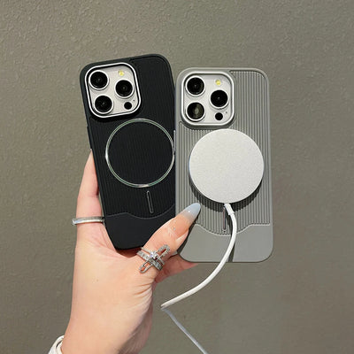 Luxury Vertical Striped Magnetic Phone Case For iPhone 17 Air 16 15 14 Plus 13 12 11 Pro Max Color Stripe Protective Cover