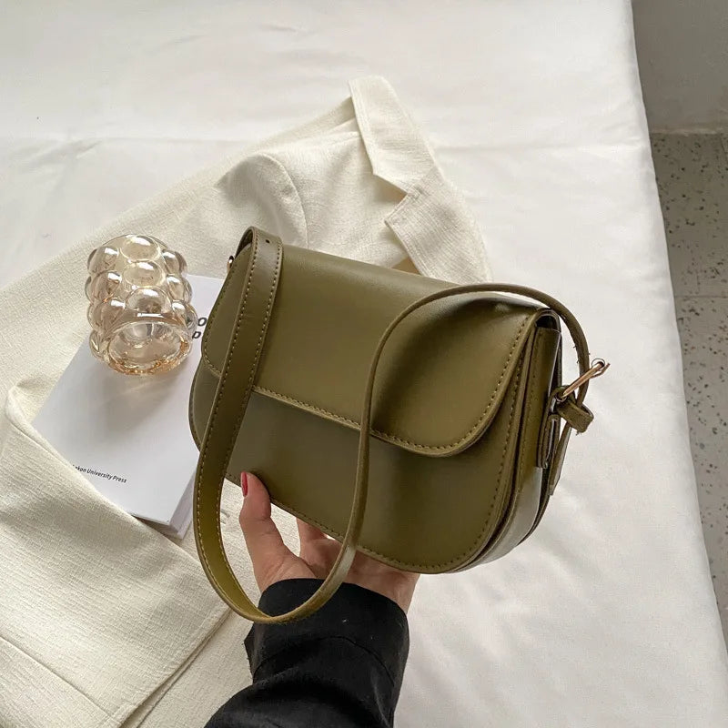 Advanced Texture Retro Small Saddle Bag Women 2024 New Popular All-Match Messenger Bag Fashion Underarm Bags Square Sling Bag