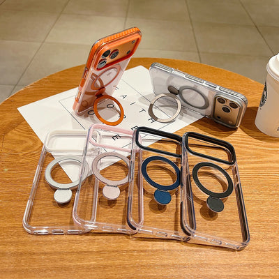 Pin Dun 360 Rotating Bracket Phone Case For iPhone 17 Air 16 15 14 Plus 13 12 Pro Max Wireless Charging Magnetic Cover Funda