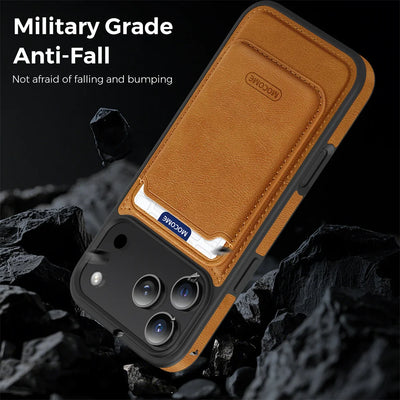 Magnetic Wallet Slot Protective Cover For iPhone 17 Air 16 15 14 Plus 13 12 11 Pro Max Luxury Wireless Charging Pocket Cover