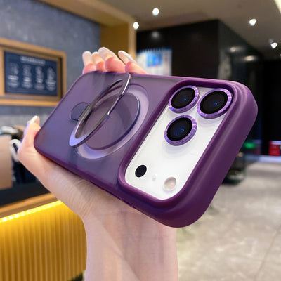 Luxury Magnetic Shockproof Case For iPhone 17Air 16 15 14 Plus 13 12 11 17 Pro Max For Magsafe Stand Glass Lens Protector Cover